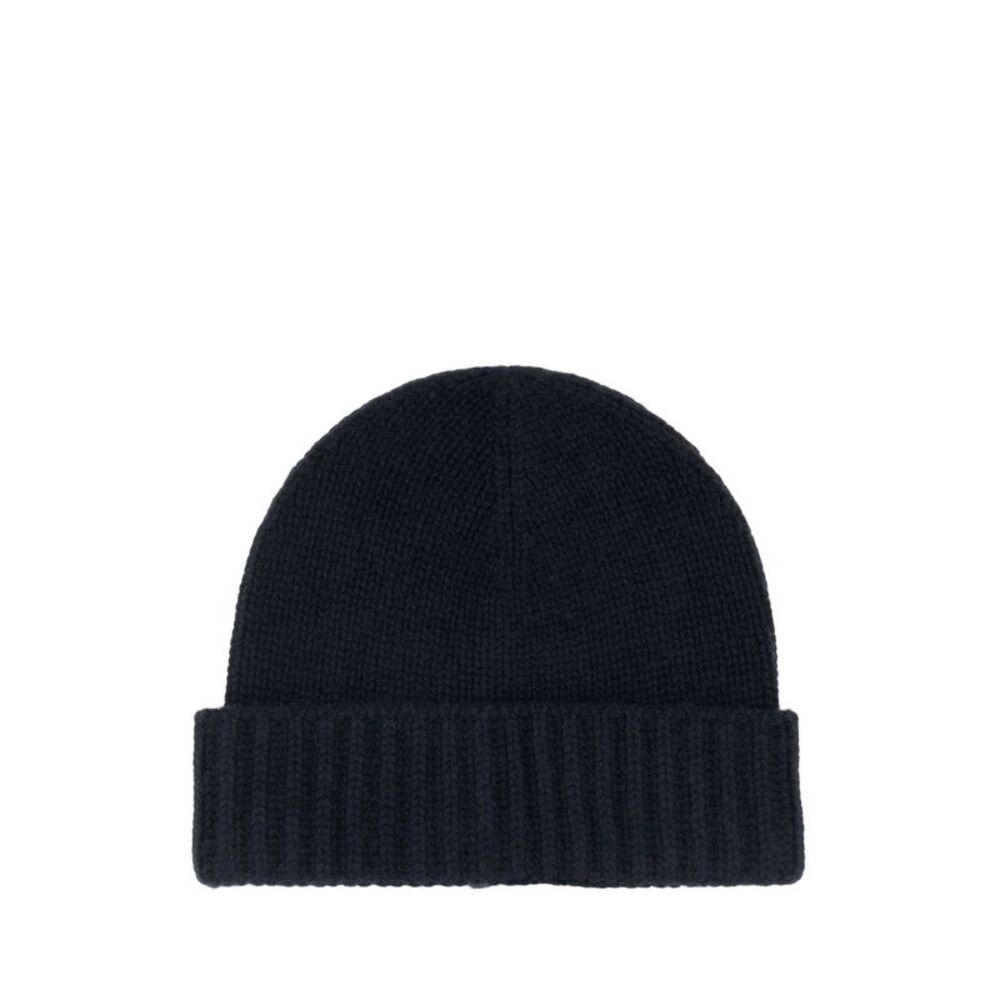 Moorer Men Navy Blue Cashmere Beanie Hat
